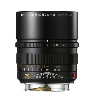 Leica APO-Summicron-M 75mm f/2 ASPH Teleobjektiv, Filterfatning E49, Svart